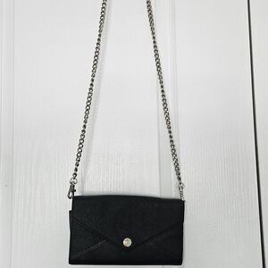 Rebecca Minkoff Black Crossbody Wallet with Silver Chain